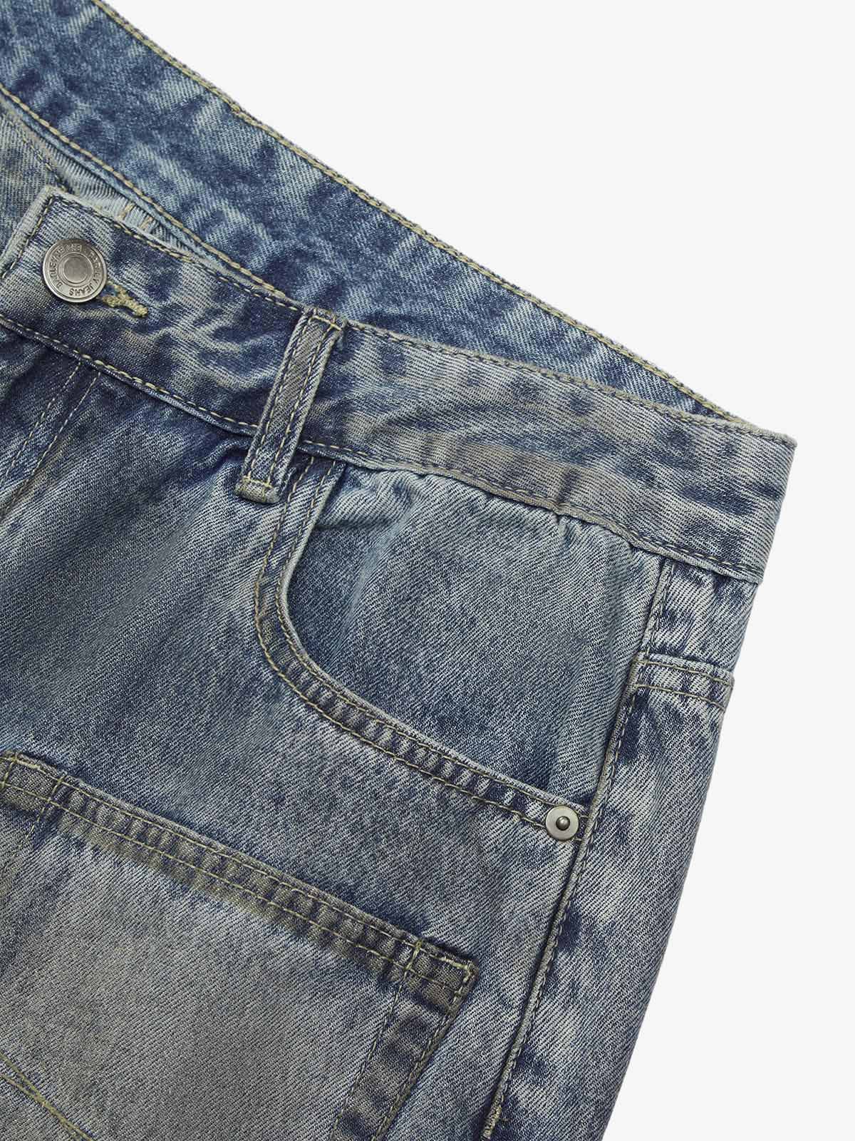 Thesupermade American Street Style Washed Distressed Shorts