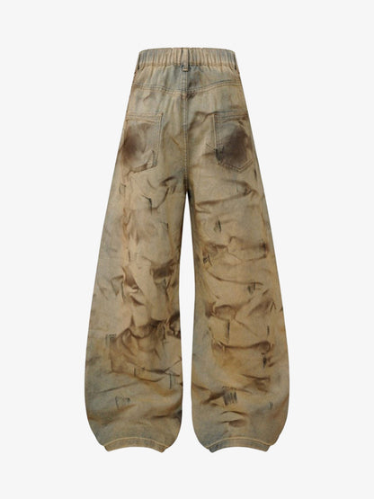 Dirty Dye Baggy Barrel Jeans