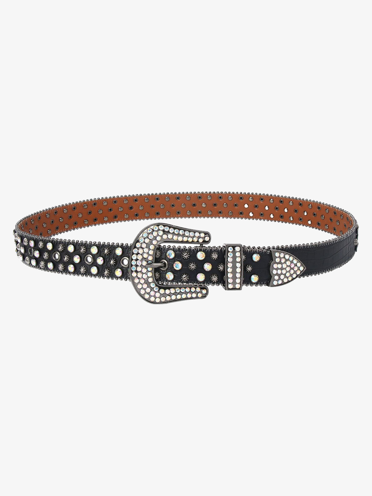 Punk Style Metal Hotfix Rhinestone Belt