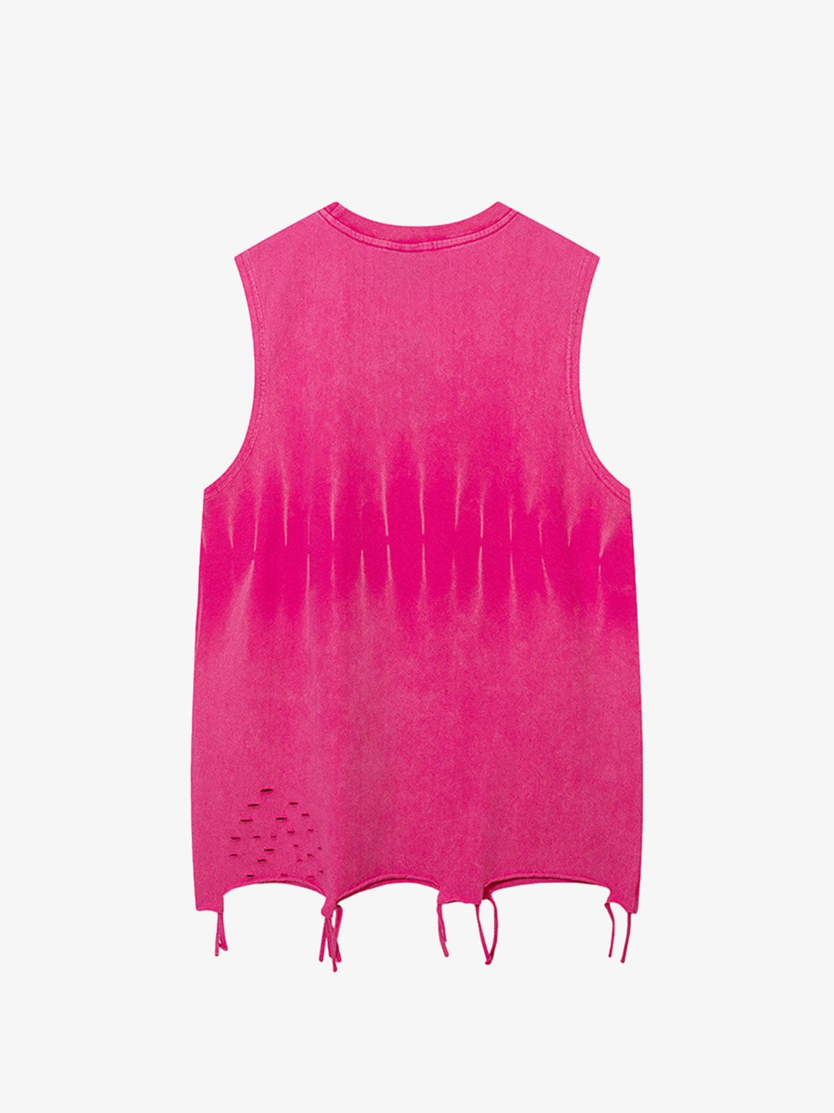 Gradient Tie-Dye Raw Edge Vest