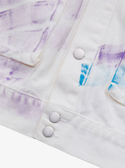 Thesupermade Hip-hop Hand-painted Graffiti Denim Jacket - 2010