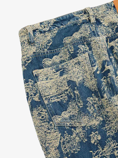 Landscape Jacquard Straight Jeans