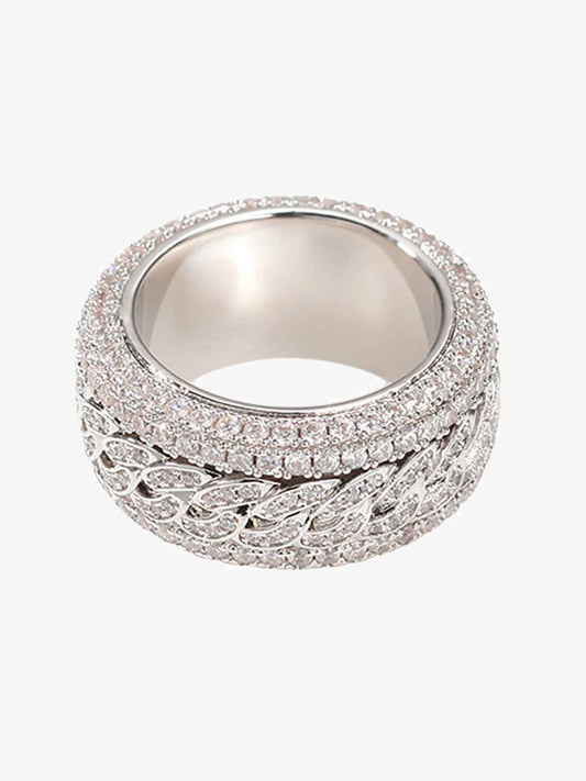 Thesupermade Full Diamond Spinnable Ring