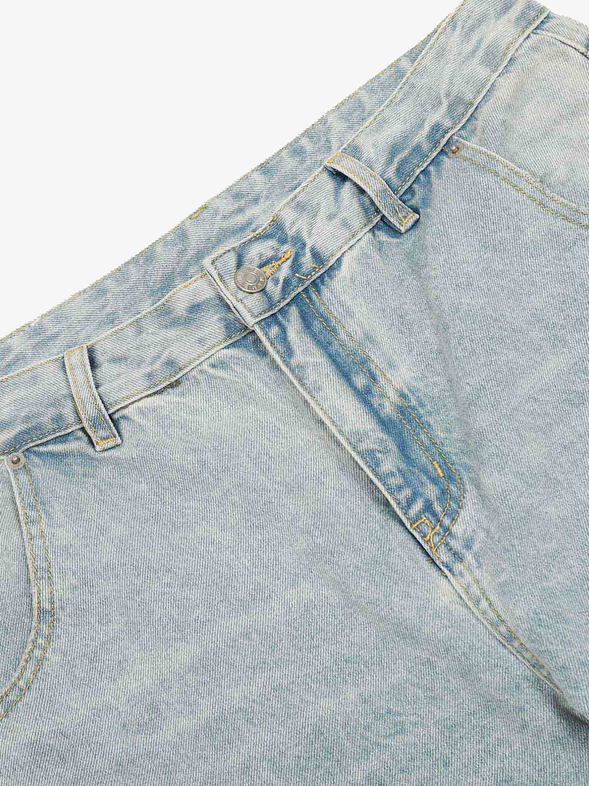 Washed Distressed Barrel Jeans