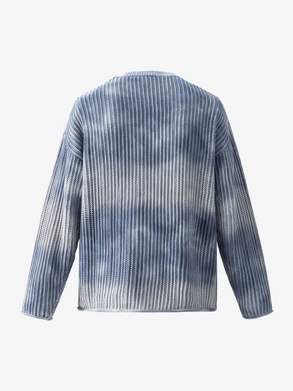 Gradient Ombre Knit  Crew Neck Sweater