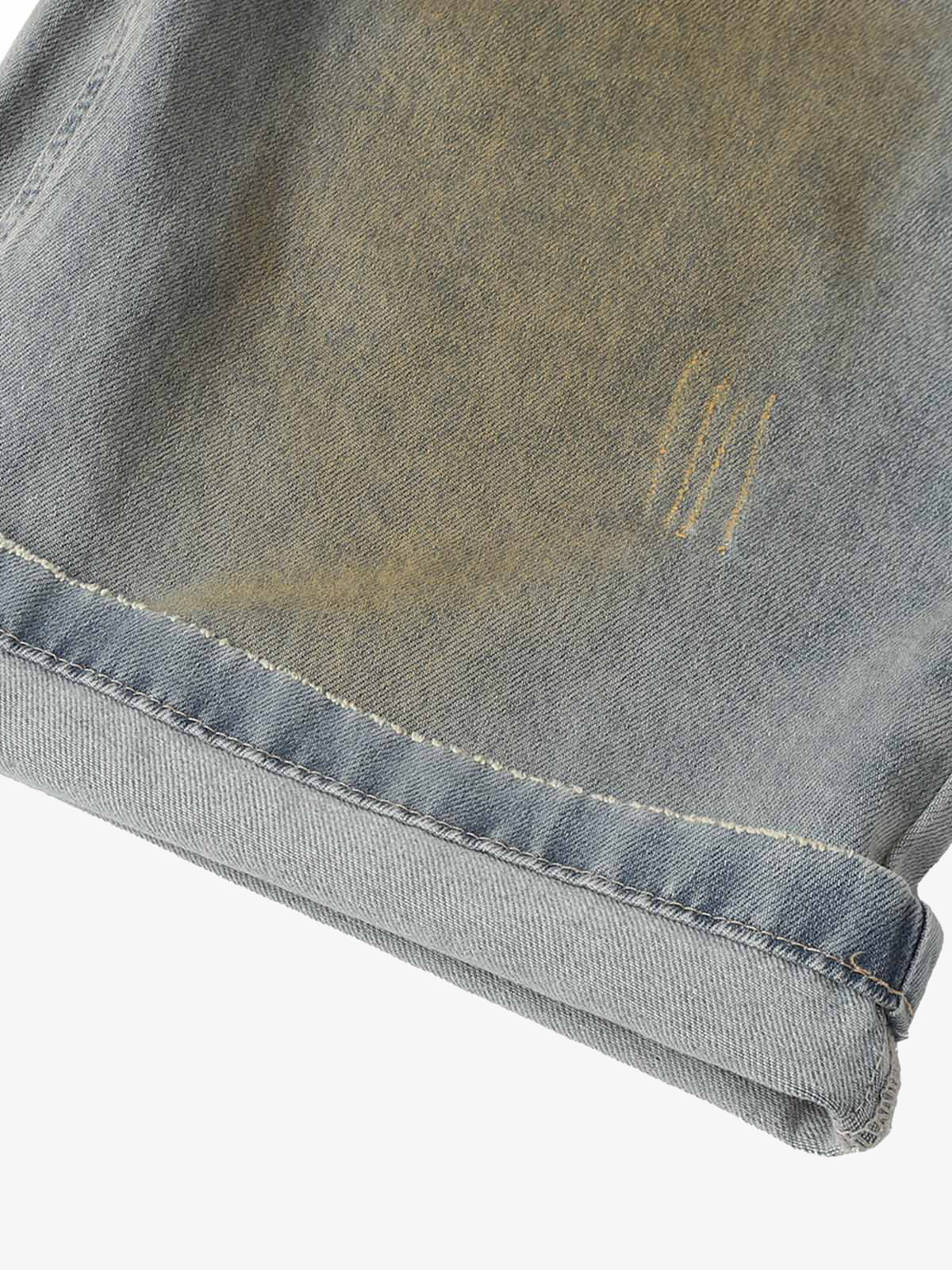 Street Wash Spray Paint Denim Jorts