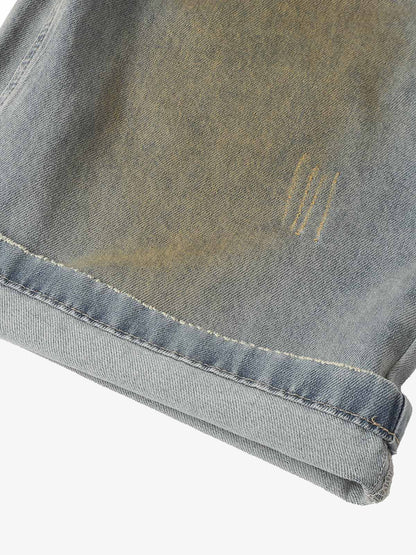 Street Wash Spray Paint Denim Jorts