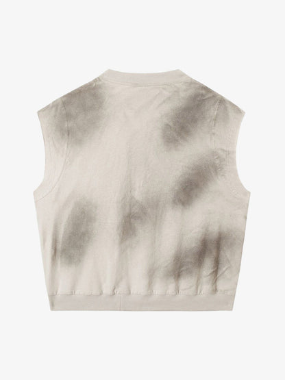 Vintage Washed Graphic Distressed Vest