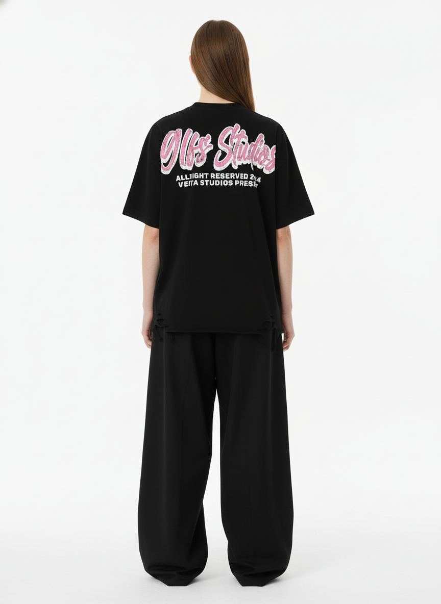 Retro Letter Graphic T-Shirt