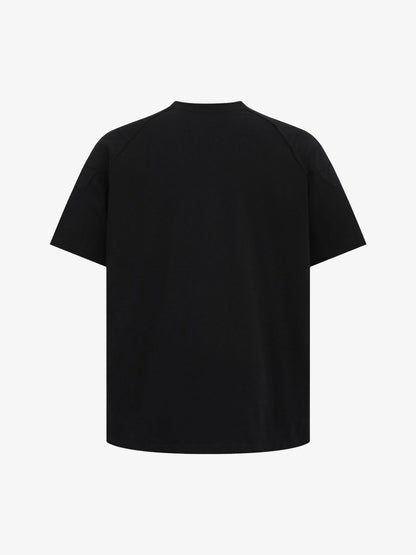 Retro Motorcycle Pleated Patch T-shirt