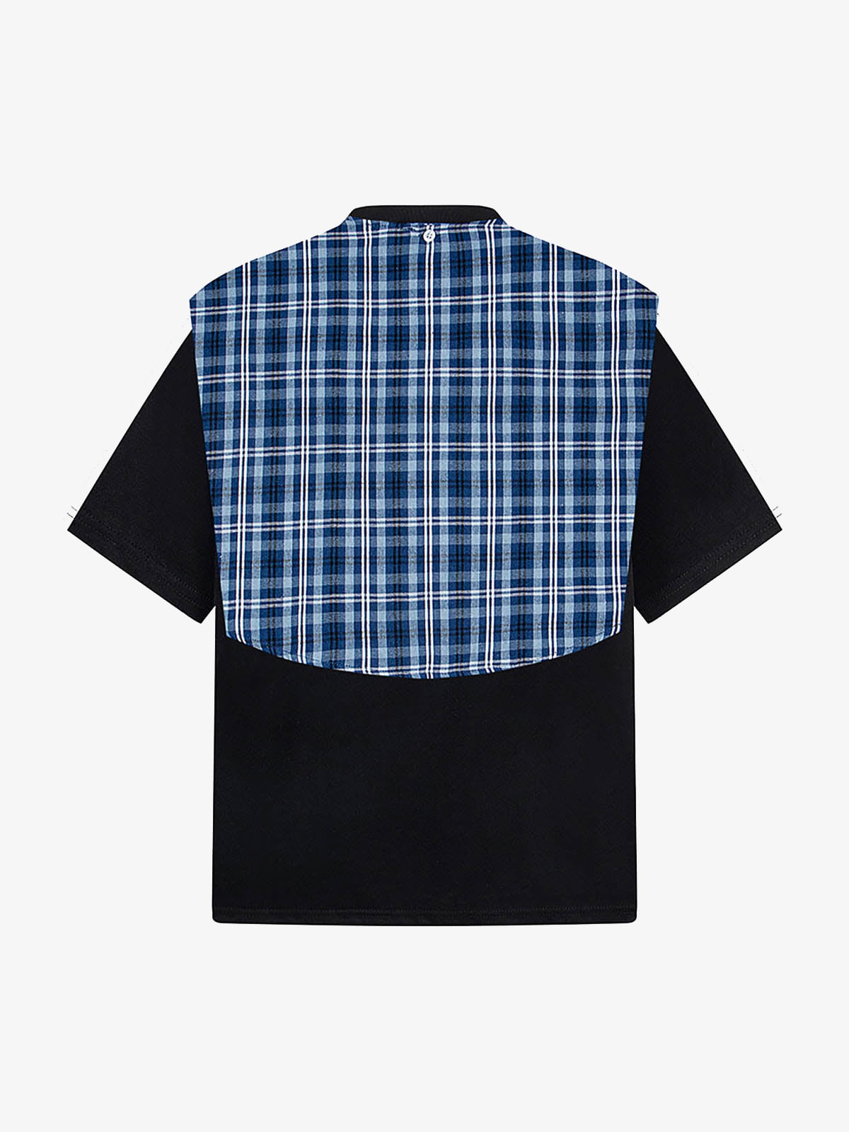 Plaid Patch Knotted Scarf T-Shirt