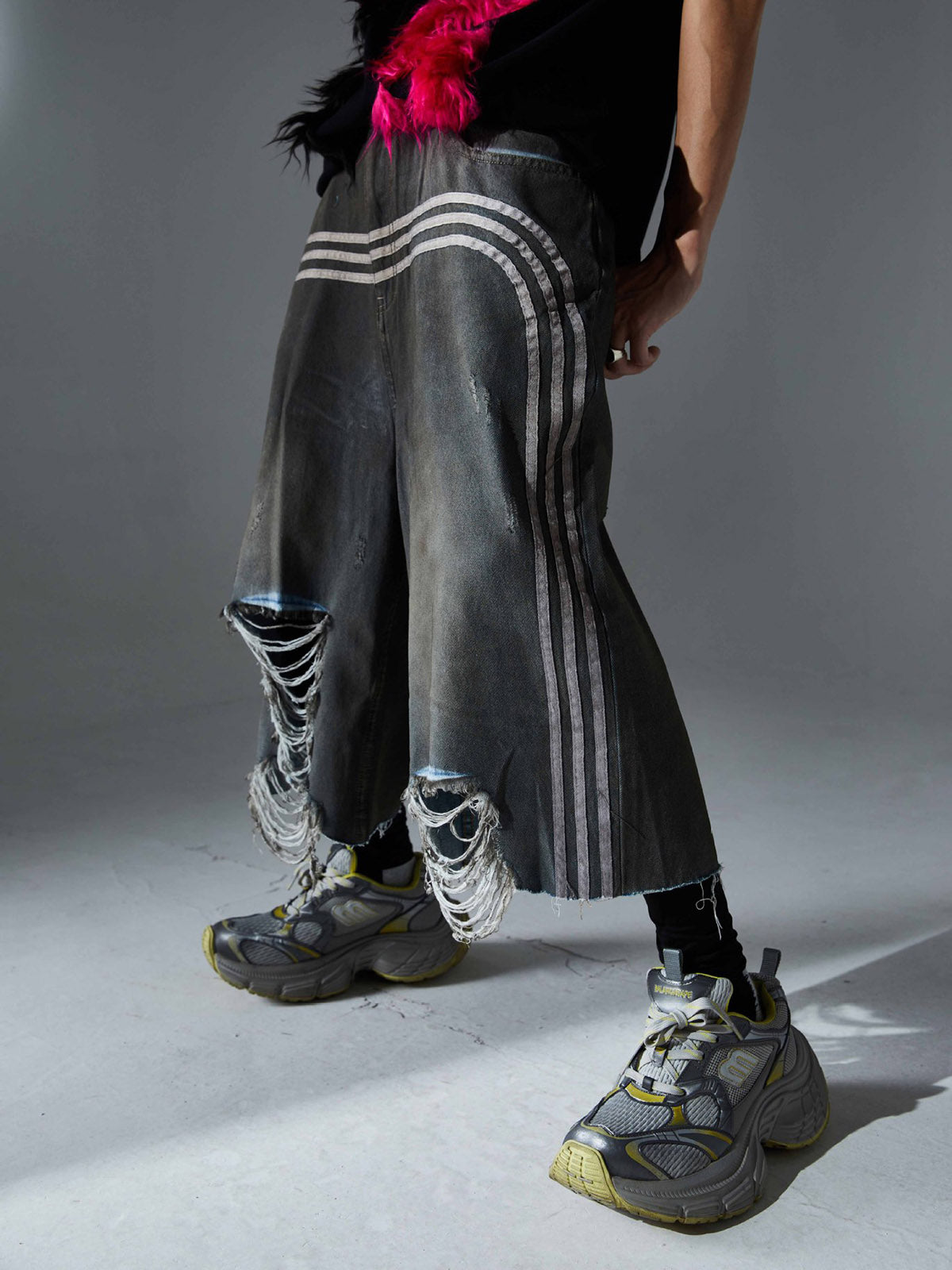 Ripped Dirty Dyed Stripped Jorts