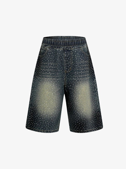 Heavy Diamond Drawstring Denim Jorts