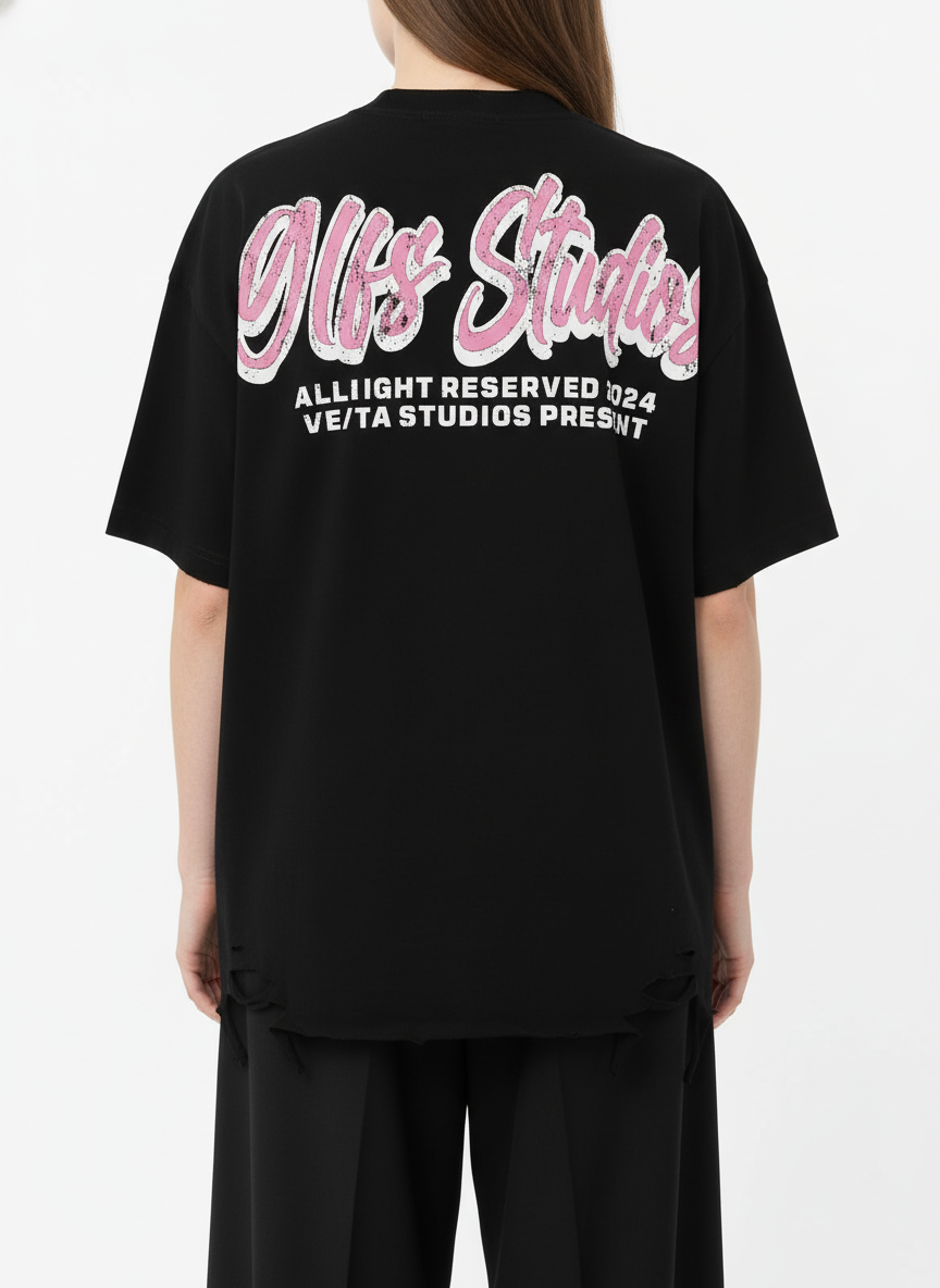 Retro Letter Graphic T-Shirt