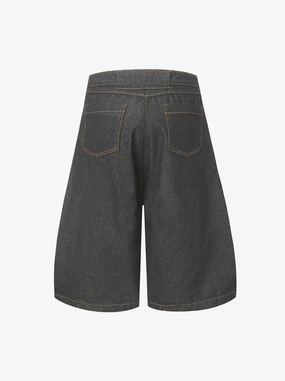 Deconstructed Split Contrast Stitching Scimitar Jorts