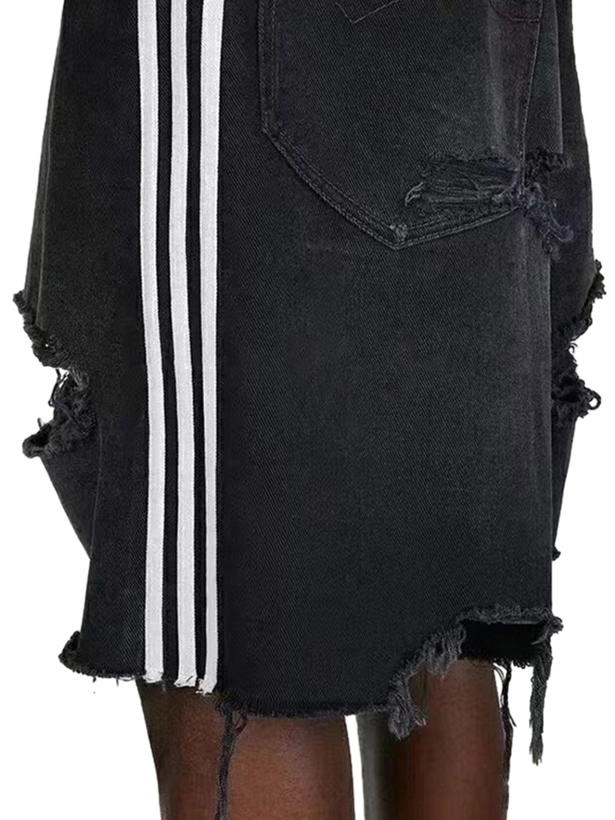 Retro Whisker Raw Edge Denim Shorts