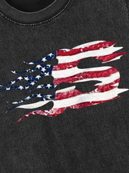 Original Patriotic Flame Graphic Tank Top