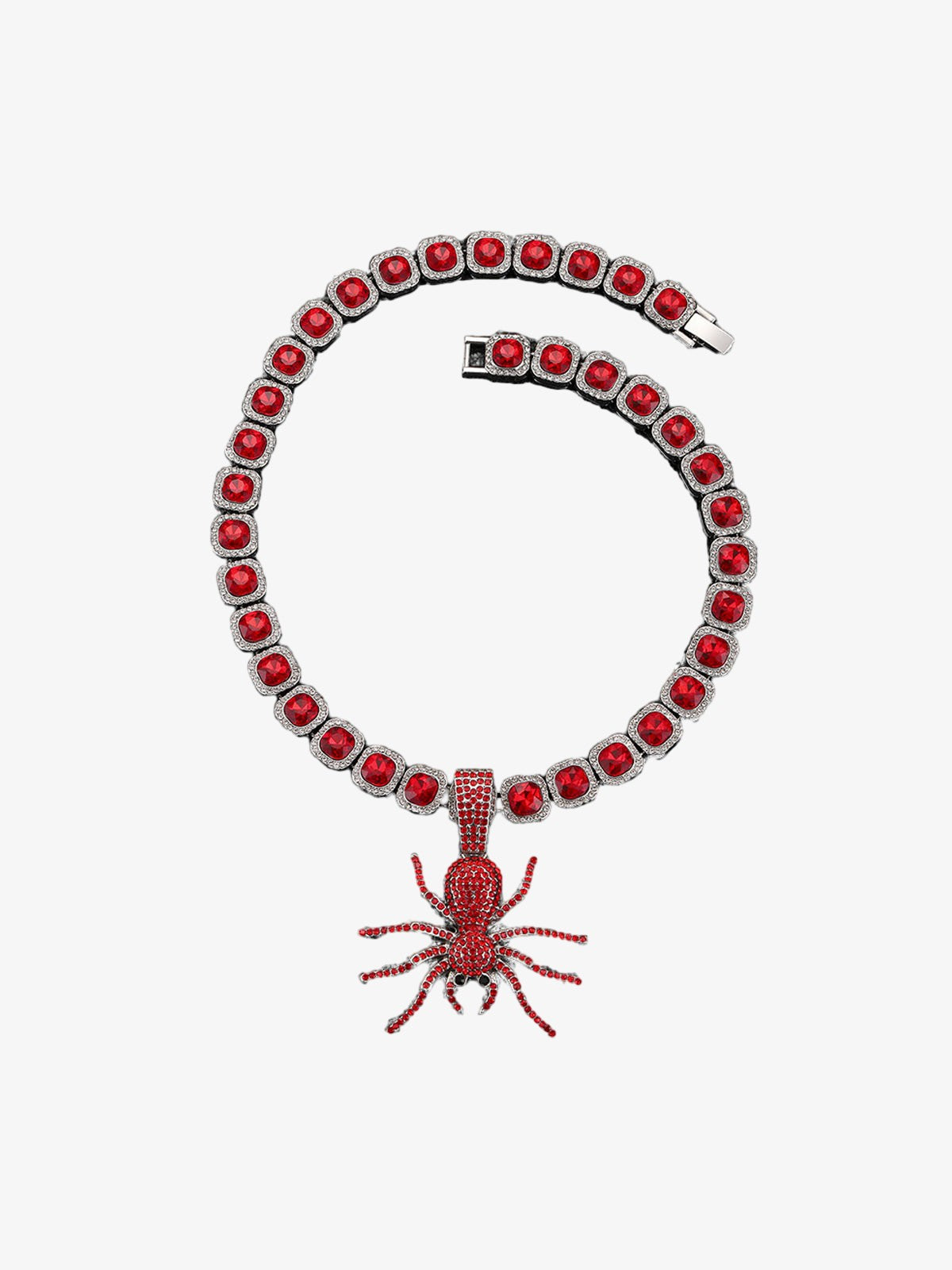 Thesupermade Punk Style Red Spider Cuban Necklace