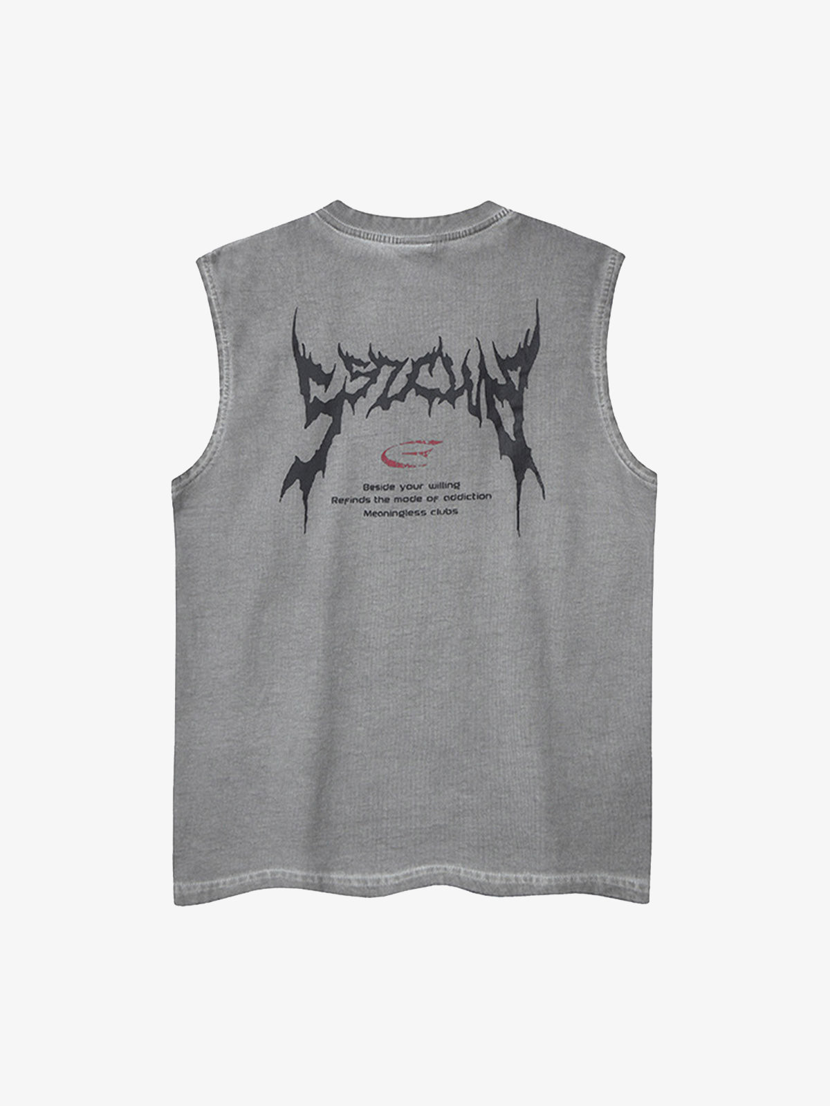 Retro Washed Letter Print Vest