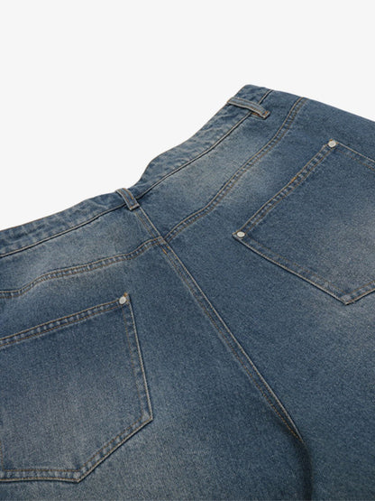 Washed White Denim Jorts