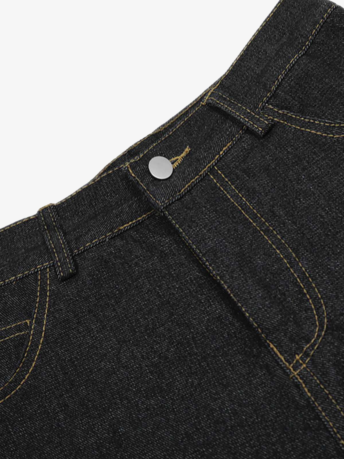 Washed Cheetah Print Patchwork Denim Jorts