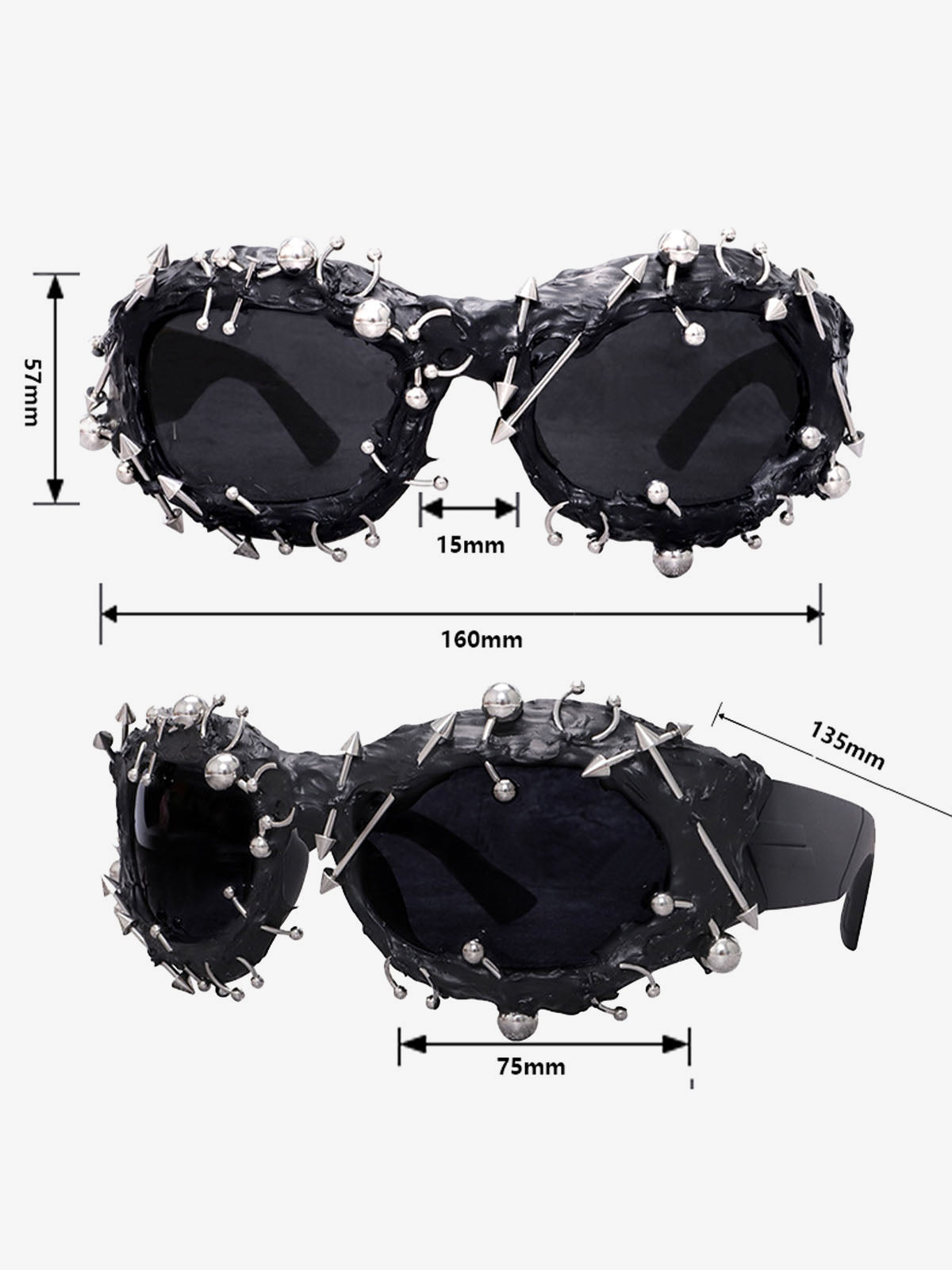 Rivet Punk Style Sunglasses