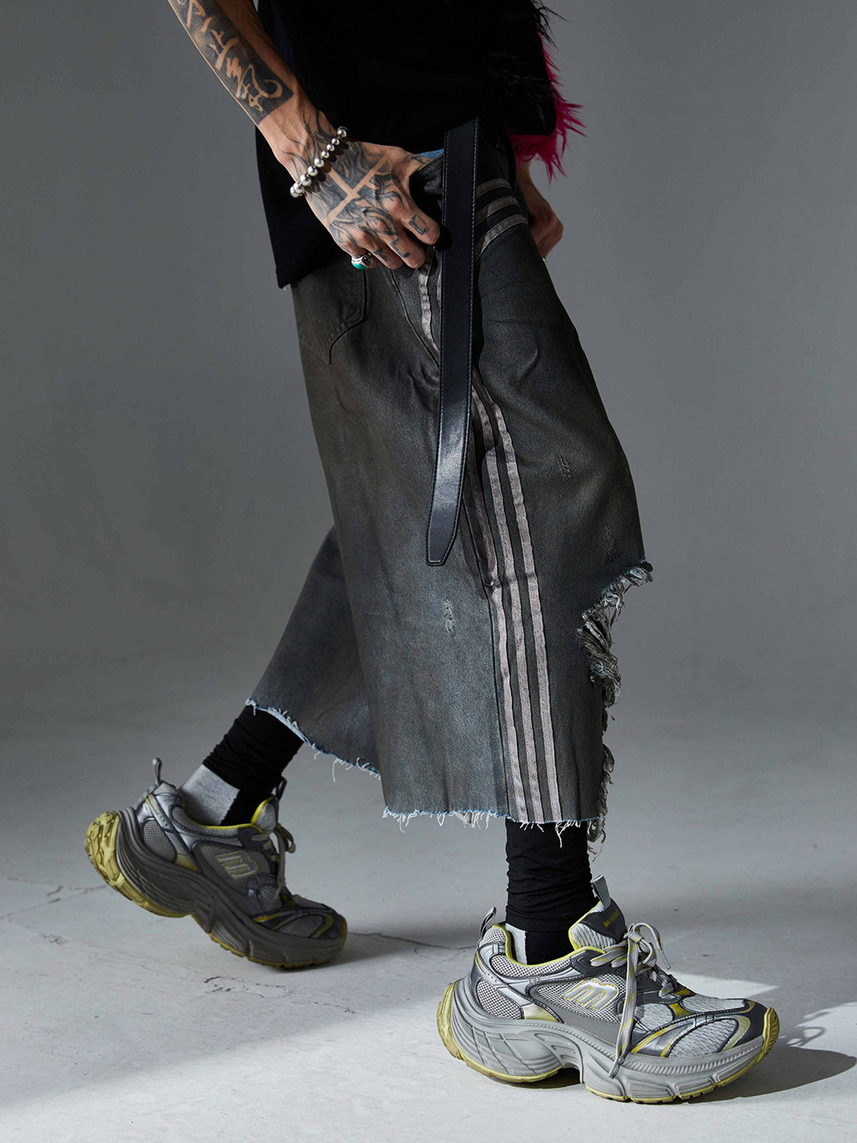 Ripped Dirty Dyed Stripped Jorts