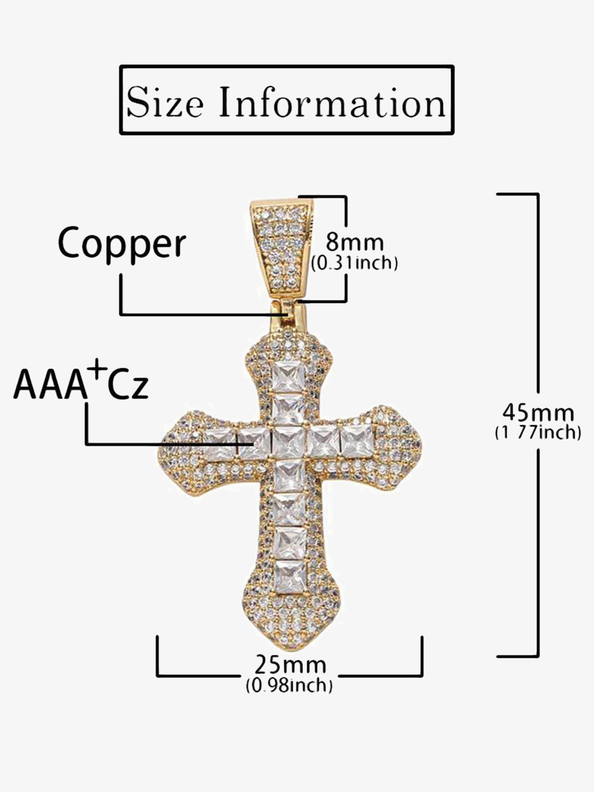 Thesupermade Corss Full Diamond Necklace-1514