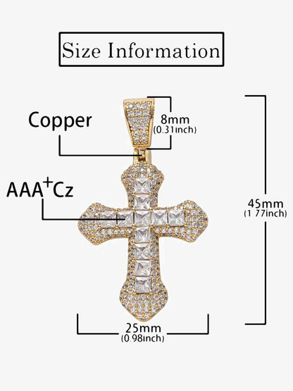 Thesupermade Corss Full Diamond Necklace-1514