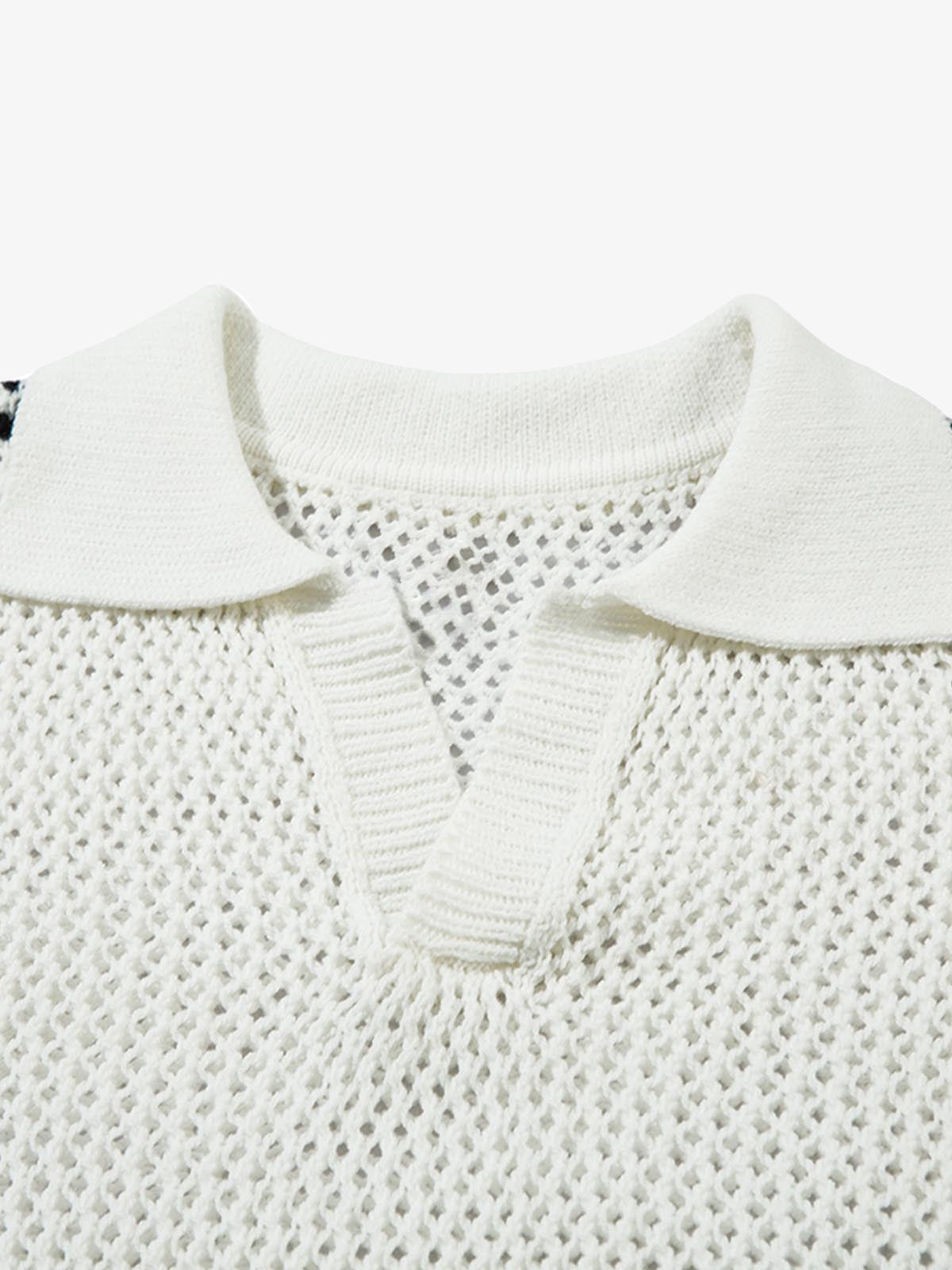 Knitted Short Sleeve Polo Sweater