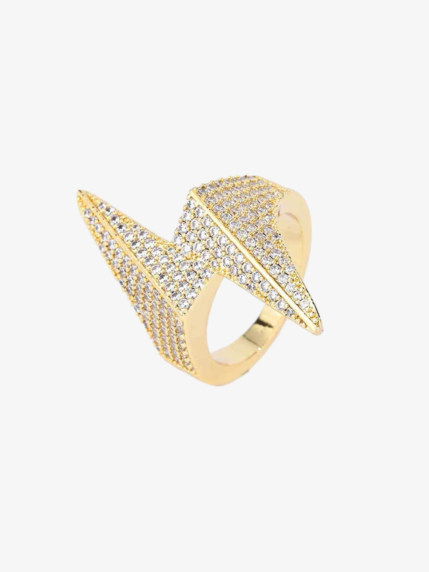 Thesupermade Lightning-shaped Zirconia Ring