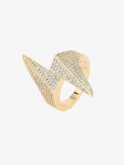 Thesupermade Lightning-shaped Zirconia Ring