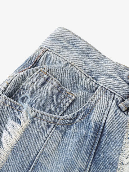 Distressed Frayed Edges Baggy Jeans