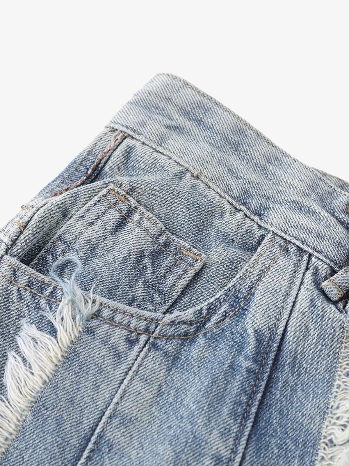 Distressed Frayed Edges Baggy Jeans