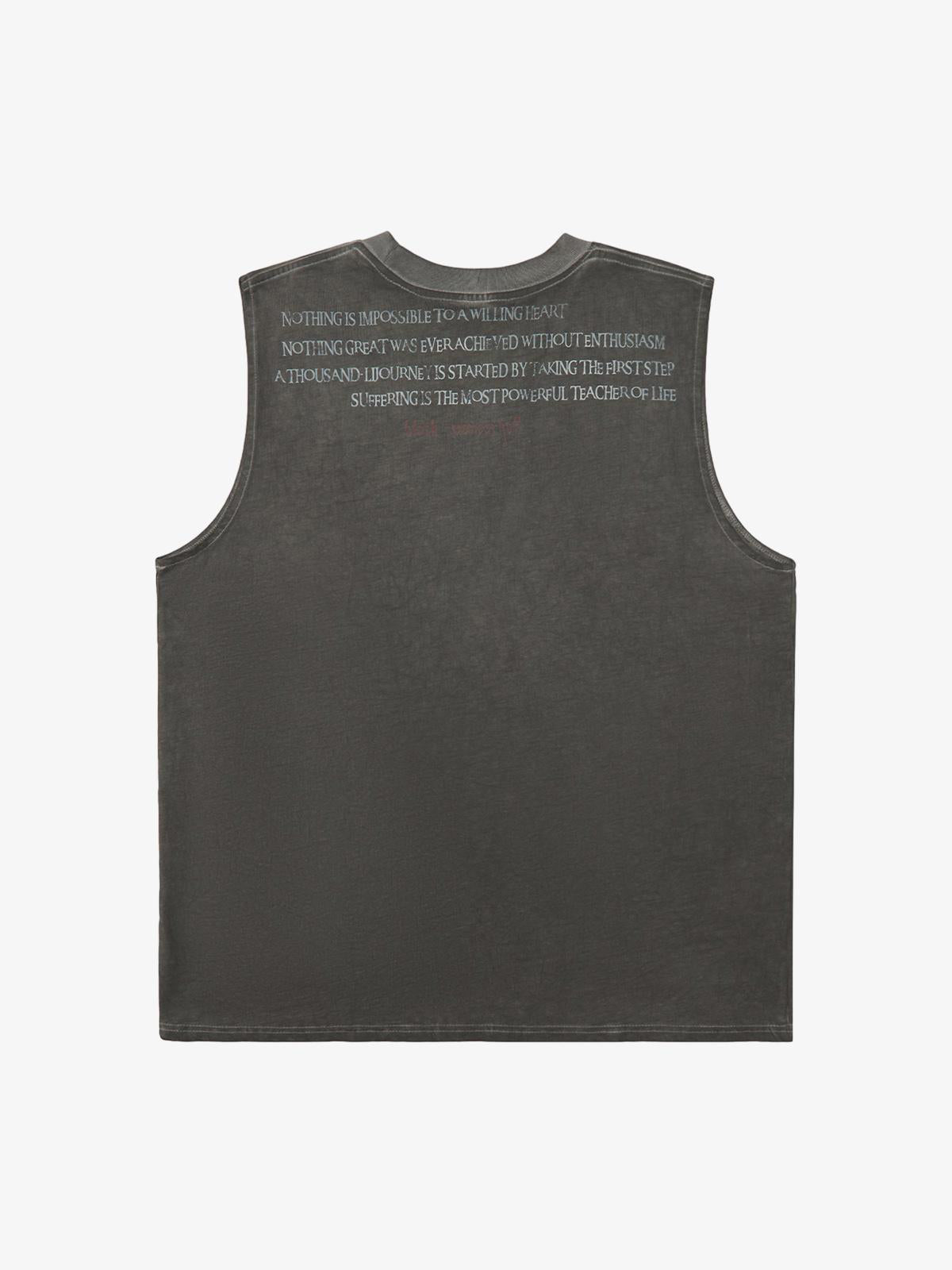 Thesupermade Heavy Worker Washed And Broken Retro Font VEST