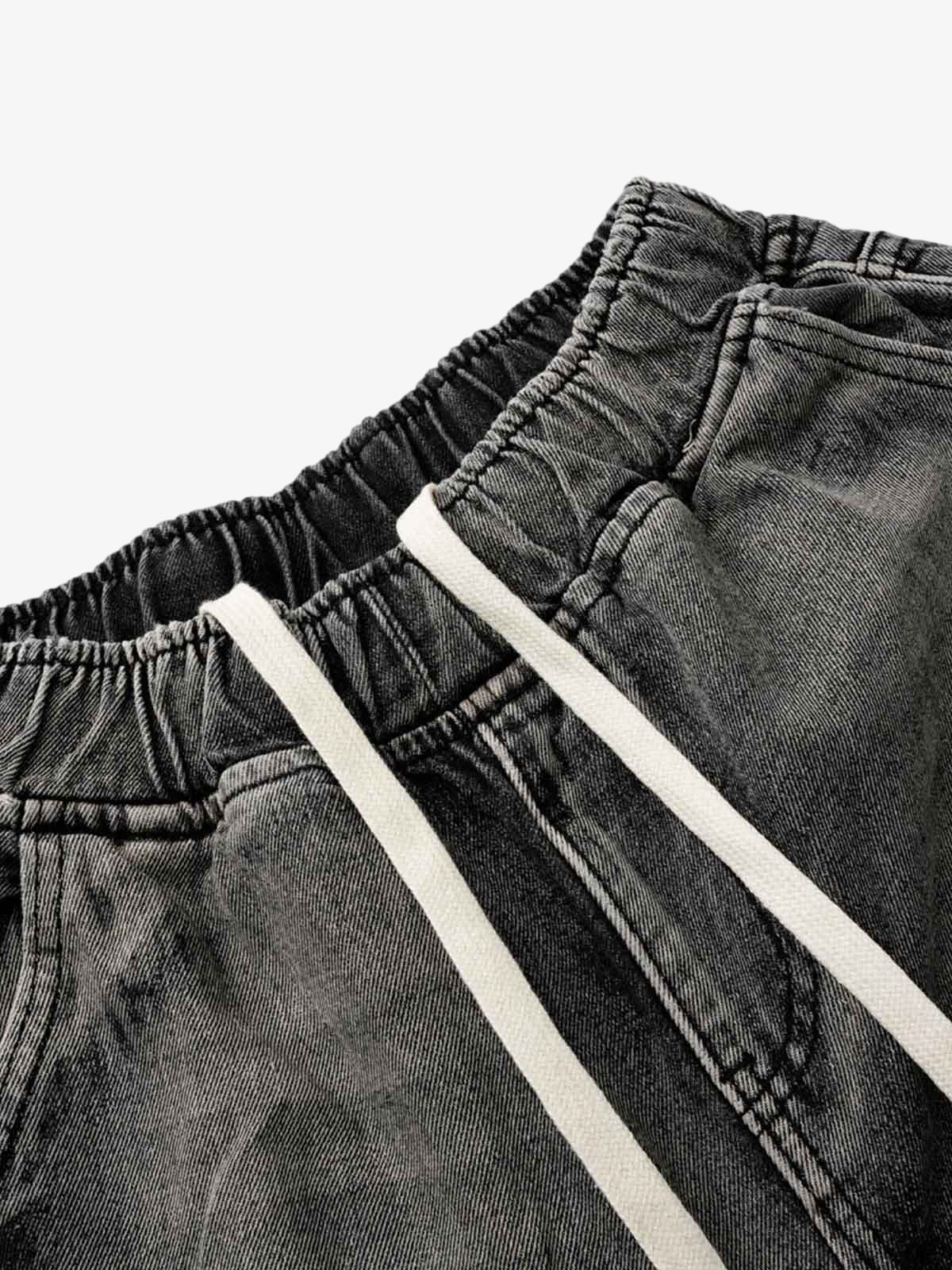 Washed Cargo Denim Shorts - 2382