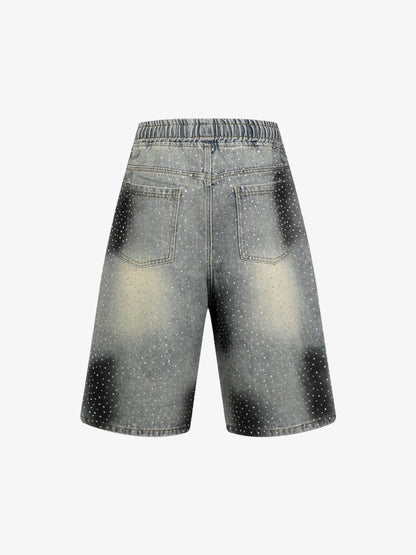 Heavy Diamond Drawstring Denim Jorts