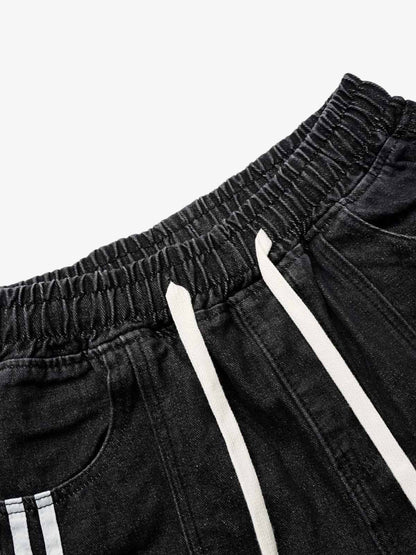 Washed Cargo Denim Shorts