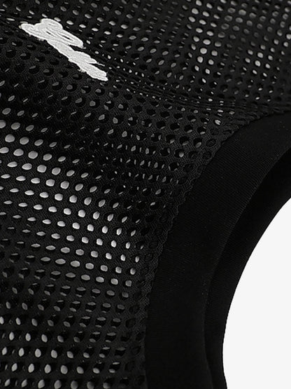 Hollow Sports Mesh Embroidered Letters Vest