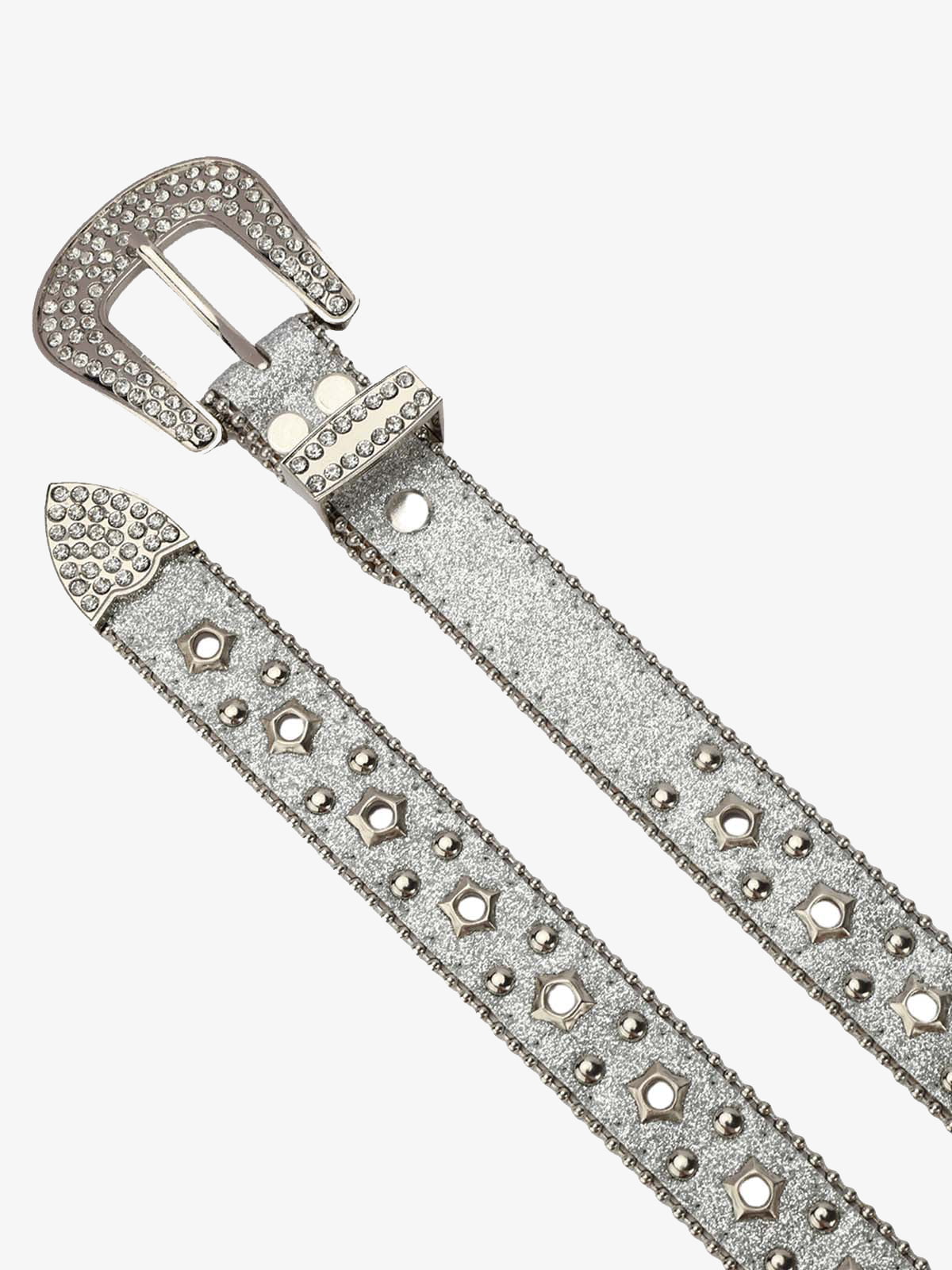 Sparkling Silver Rhinestone Embellishments Belt - 2446