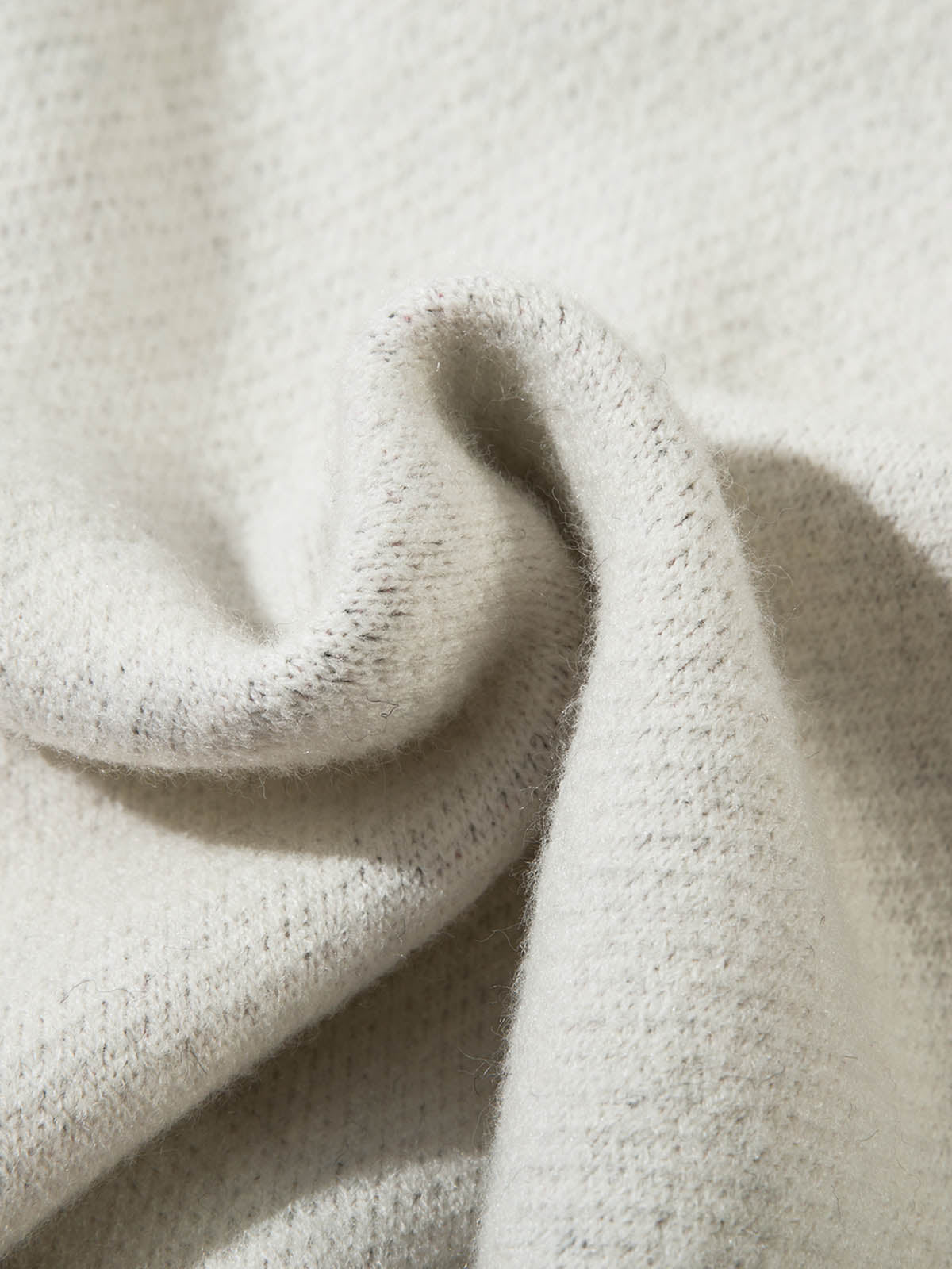 Thesupermade Contrast Color Jacquard Mock Neck Zipper Sweater