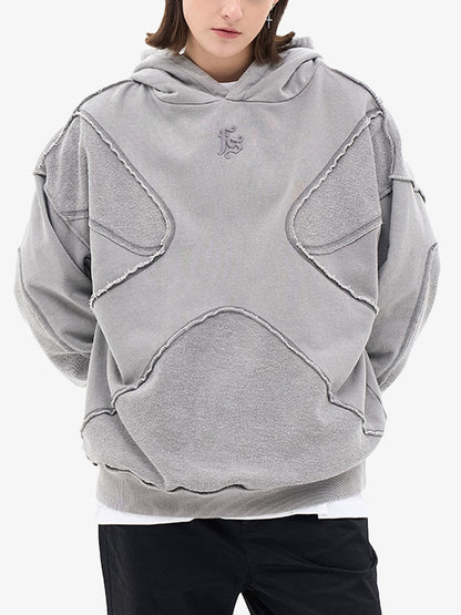 Thesupermade Washed Splicing Hoodie - 1985