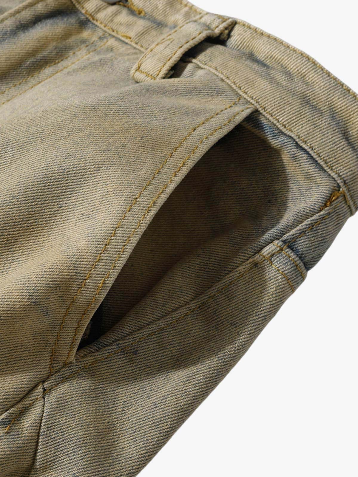 Washed Graffiti Spray Paint Barrel Jeans