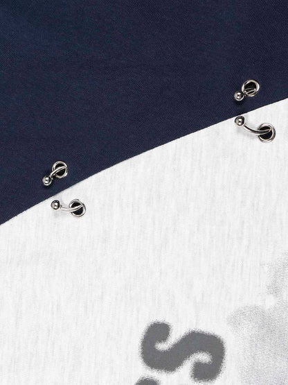 Thesupermade Splatter Eyelet Studded Long Sleeve T-shirt