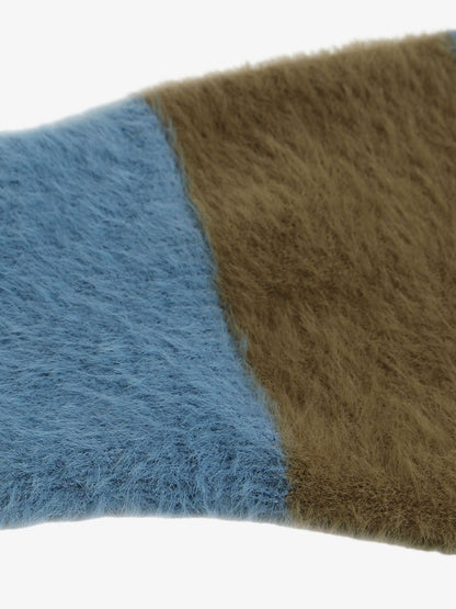 Thesupermade Hooded Striped Knit Sweater