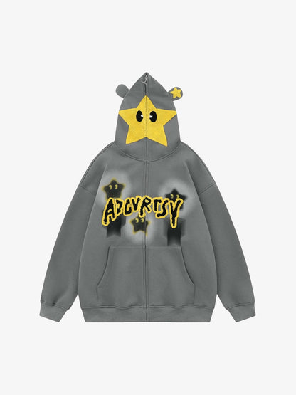 Thesupermade Star Embroidered Hooded Sweatshirt - 1843