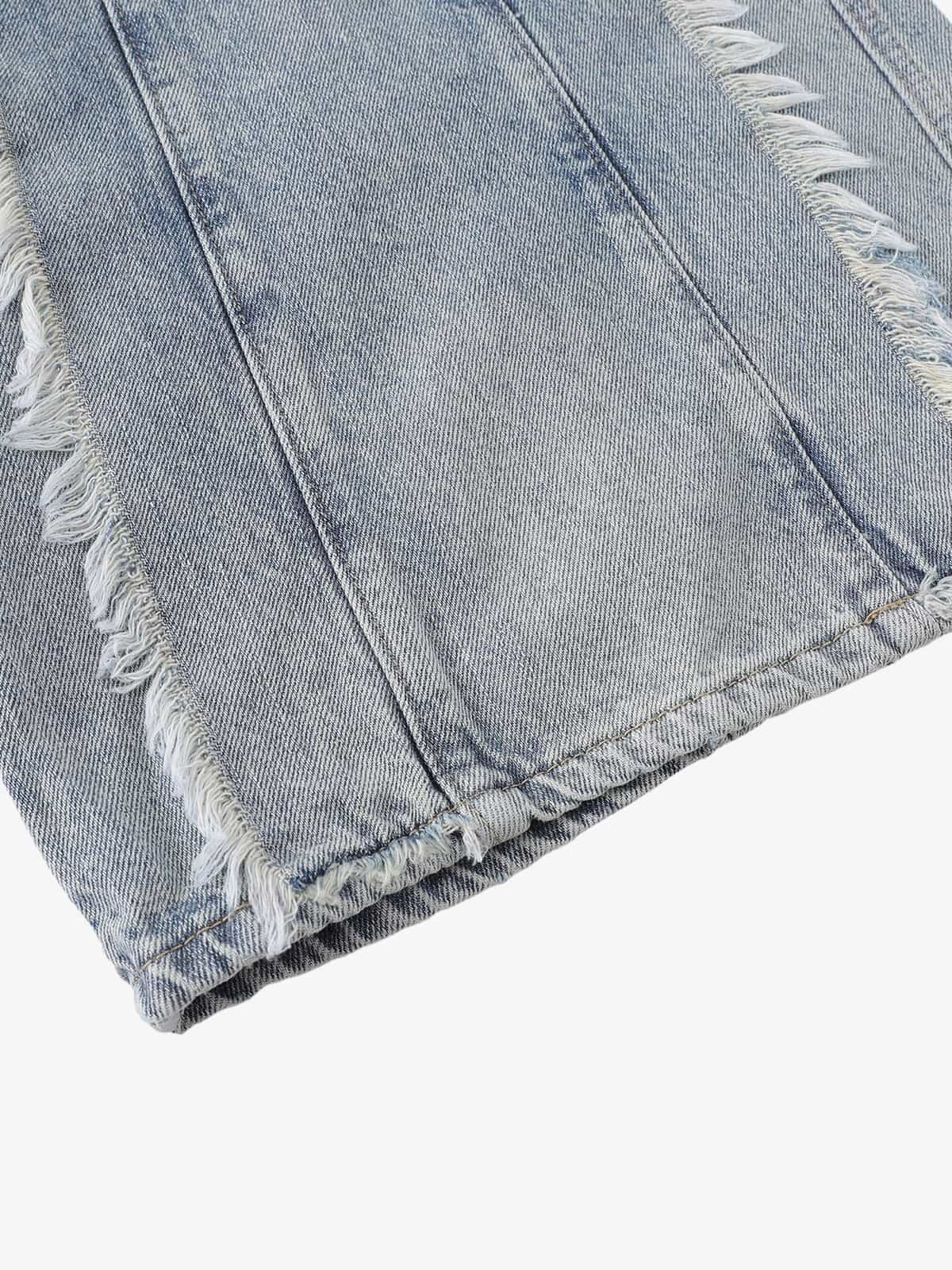 Distressed Frayed Edges Baggy Jeans