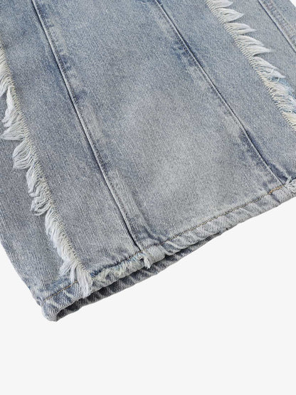 Distressed Frayed Edges Baggy Jeans