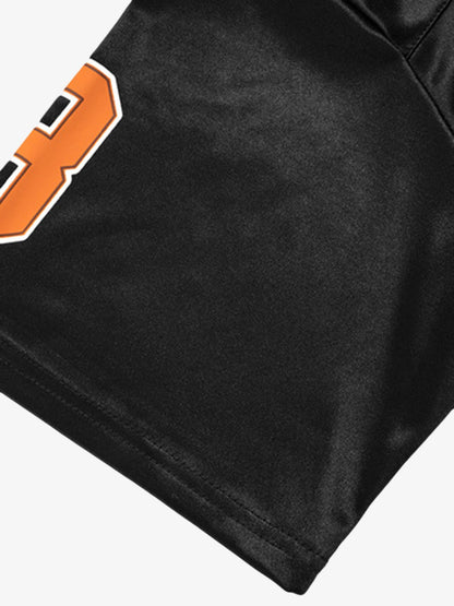 Jersey Print Oversize V-Neck T-Shirt