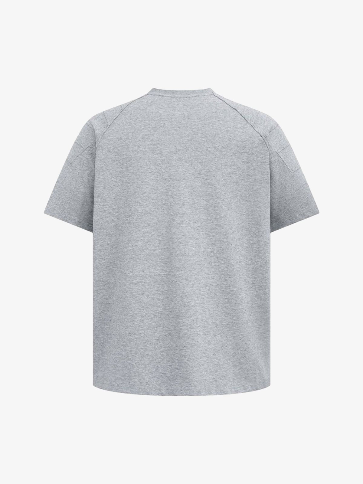 Retro Motorcycle Pleated Patch T-shirt